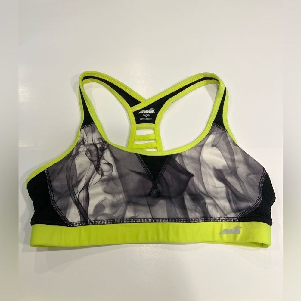 Womens RACERBACK COMPRESSION SPORTS BRA Med Support AVIA Moisture Wick Sz Medium